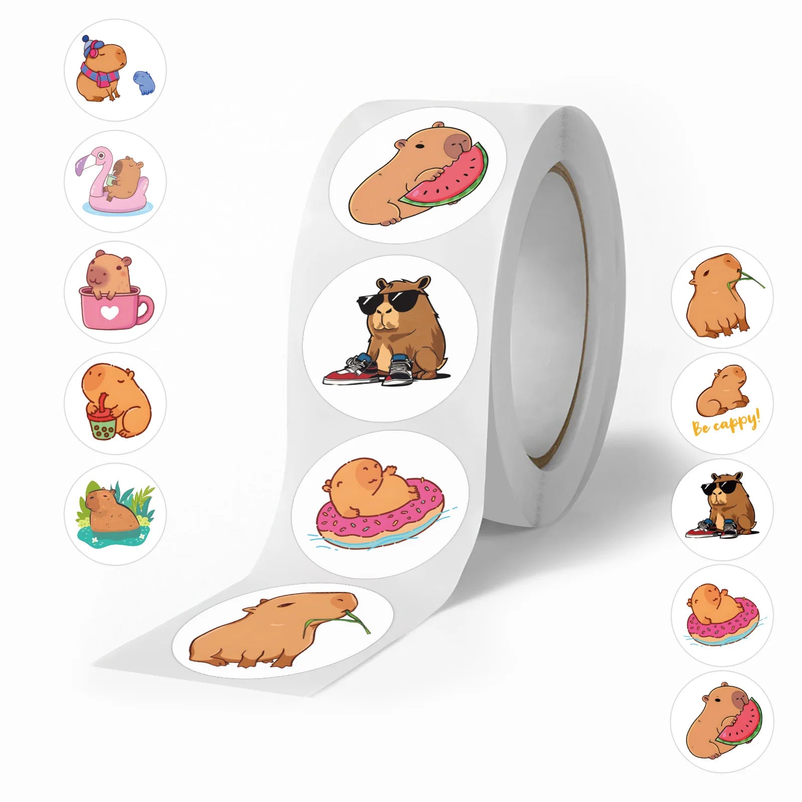 500pcs Cute Cartoon Animals Capybara Stickers Kids Gift for Laptop Luggage Phone Notebook Waterproof Graffiti Bicycle Decals
