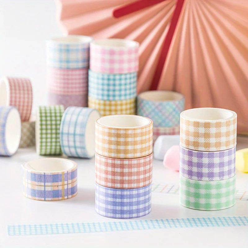 4pcs Plaid Washi Tape Set for Journals, Planners Scrapbooking Gift Wrapping