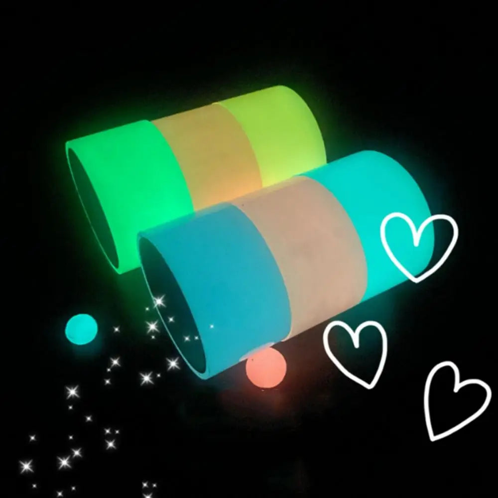 6Pcs Glow in Dark Luminous Sticky Ball Rolling Tapes 10M Colorful Fluorescent DIY Ball Tapes Handmade Random Color
